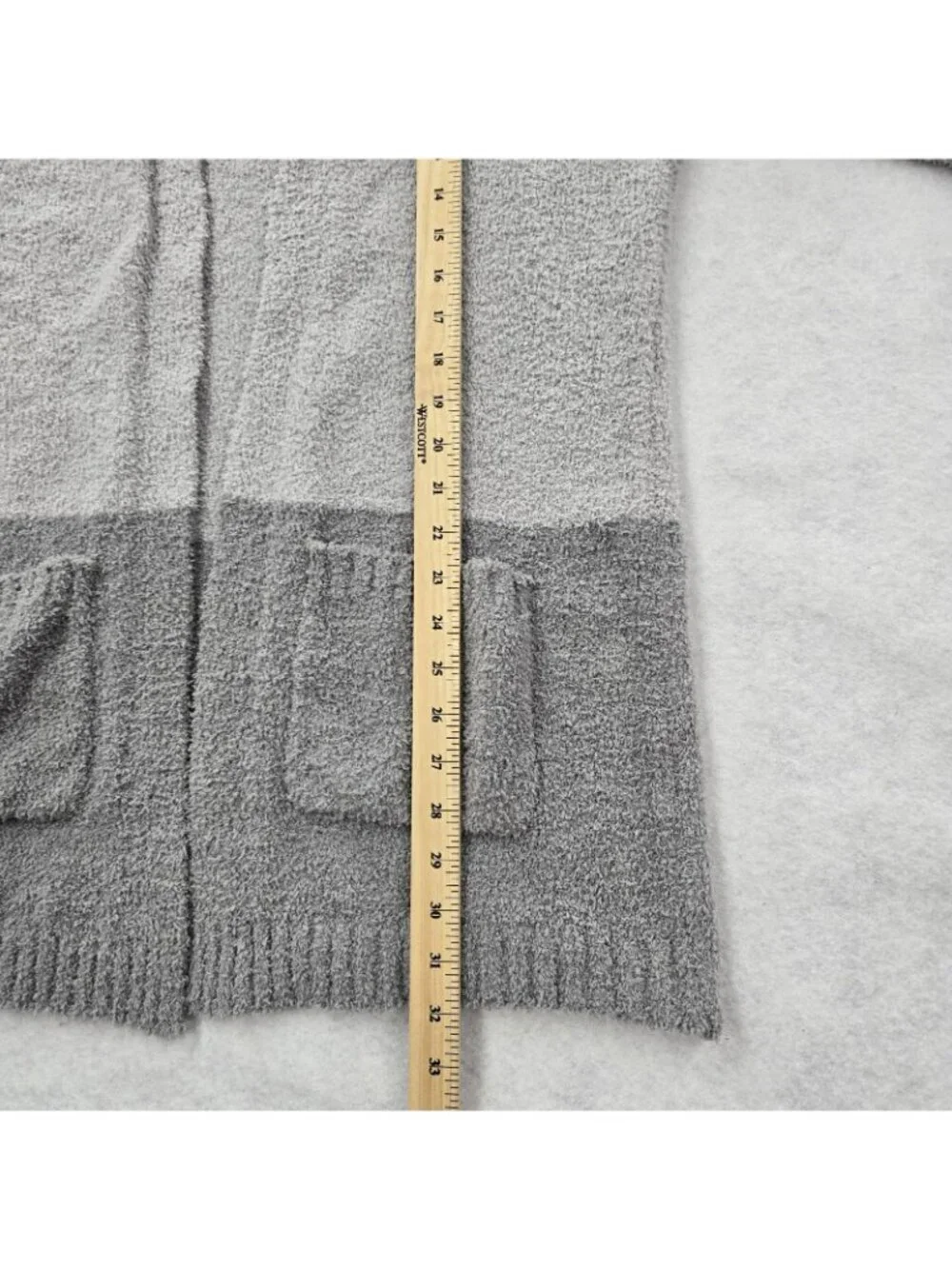 Thread & Supply Open Front Grey Cardigan OSFM Lightweight Super Fuzzy Cozy